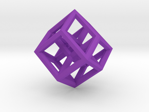 Hypercube Pendant in Purple Processed Versatile Plastic