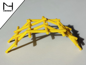 Leonardo Da Vinci's self supporting bridge(Medium) in Yellow Processed Versatile Plastic