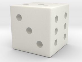 Customizable Loaded/Weighted/Rigged Die/Dice in White Natural Versatile Plastic: Small