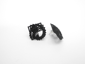 Arithmetic Earrings (Studs) in Black Natural Versatile Plastic