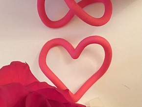 Valentines 2 Infinity Hearts (Keep 1, Gift 1)   in Pink Processed Versatile Plastic