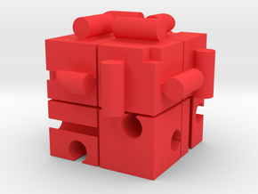 KUMIKIYA Jigsaw Cube [Red] (All pieces) in Red Processed Versatile Plastic