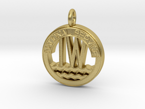 Inland Waterways Pendant or Charm in Natural Brass