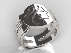 Virgo Signet Ring Lite in Polished Silver: 10 / 61.5