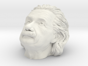 Einstein Head in White Natural Versatile Plastic