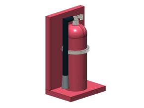Fire Extinguishers (HO) in Tan Fine Detail Plastic