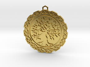 Tree Of Life Pendant in Polished Brass