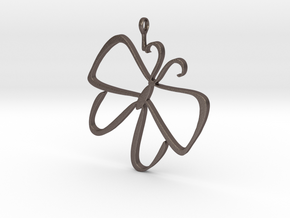 Butterfly Ornament in Polished Bronzed-Silver Steel
