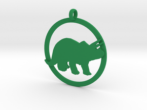 Triceratops charm in Green Processed Versatile Plastic