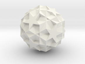 Icosidodecadodecahedron - 1 Inch in White Natural Versatile Plastic