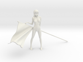 1/10 Race Queen with Flag Pose #5 in White Natural Versatile Plastic