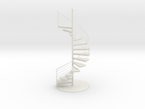 Miniature Spiral staircase in White Natural Versatile Plastic
