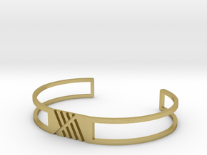 Striped bangle 02  in Natural Brass: Large