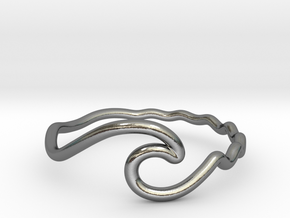 WAVE ring in Polished Silver: 4 / 46.5