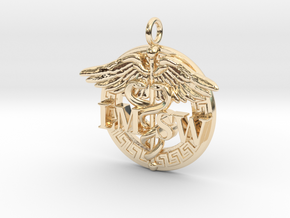 LMSW Medical Pendant v2 in 14k Gold Plated Brass