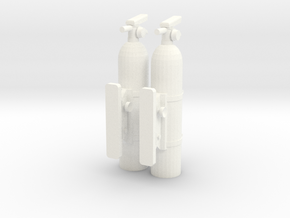 Fire-extinguisher-with-mount-x2 (repaired) in White Processed Versatile Plastic
