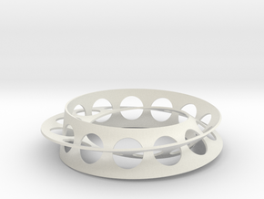 Golden Ratio Moebius Double Strip in White Natural Versatile Plastic