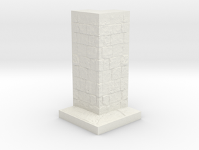 A modular dungeon corner wall tile in White Natural Versatile Plastic