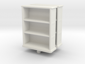 Wooden Bookcase (x2) 1/72 in White Natural Versatile Plastic