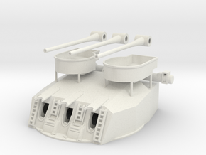 1/100 French Richelieu Aft Triple 152mm Turret  A in White Natural Versatile Plastic