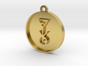 Owl House Plant Glyph Pendant in Polished Brass