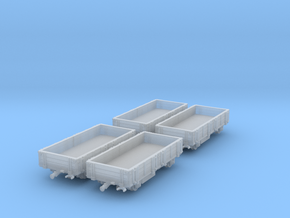 6210-4 - Quatre wagonnets 10 tonnes - Echelle N in Tan Fine Detail Plastic