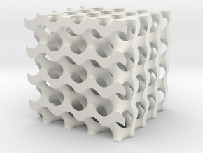 Gyroid Lattice in White Natural Versatile Plastic