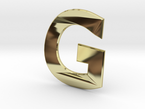 Distorted letter G no rings in 18k Gold Plated Brass