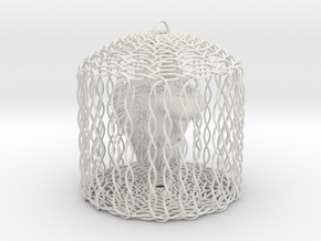 Caged Hairy Mongrel in White Natural Versatile Plastic