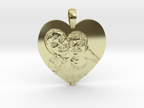 Rugged Picture Engraved Pendant 13718 in 18K Yellow Gold