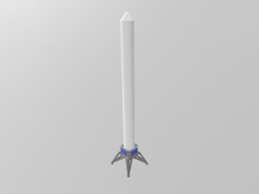 SpaceX Grasshopper 49m F9R in White Natural Versatile Plastic: 1:500