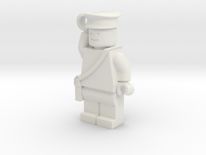 MiniFig Postman Keychain in White Natural Versatile Plastic