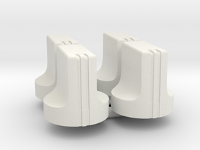 Rotary Knob - Milspec Replica - Flat Head -x4 in White Natural Versatile Plastic