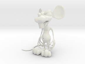 Dirty Rat - Standing (small2-NoWiskers) in White Natural Versatile Plastic