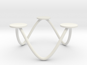 Votive Candle Holder - 6 Point Wave Circle Small in White Natural Versatile Plastic