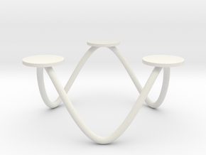 Votive Candle Holder - 6 Point Wave Circle in White Natural Versatile Plastic
