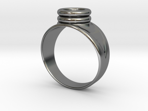 Truman Show camera ring no dome size 10 19.8mm in Polished Silver