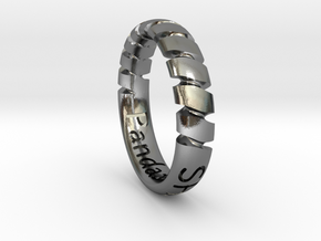 Spine - pattern ring in Polished Silver: 7 / 54