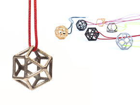 Polyhedral Jewelry: Cuboctahedron in Polished Bronzed Silver Steel