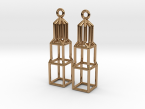 Metal Dom Earrings (Small) in Polished Brass