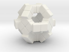 Pendant tetra ball shape in White Natural Versatile Plastic: Medium
