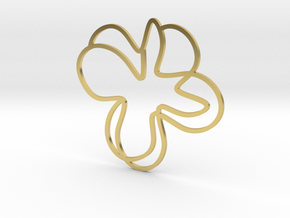 Double flower pendant in Polished Brass