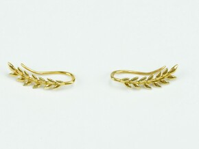 Laurel Crown ear climber in 14k Gold Plated Brass