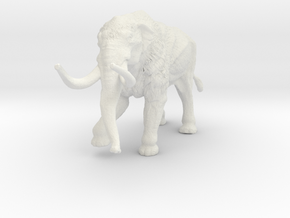 Woolly Mammoth Elephant in White Natural Versatile Plastic