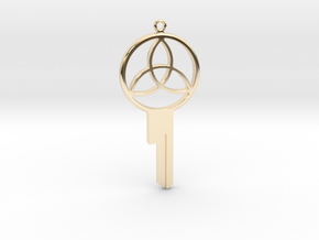Chastity Key Blank - Design 1 in 14k Gold Plated Brass