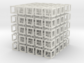 interlocked cubes 5 in White Natural Versatile Plastic