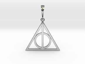 Deathly hallows pendant in Polished Silver (Interlocking Parts)
