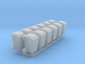 Side loader Garbage cans N scale in Tan Fine Detail Plastic