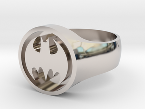 Batman Ring (Large) in Rhodium Plated Brass: 10 / 61.5