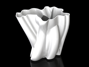 Vase 012 in White Natural Versatile Plastic